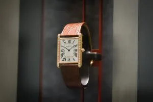 A Cartier luxury watch in a timeless rectangular design