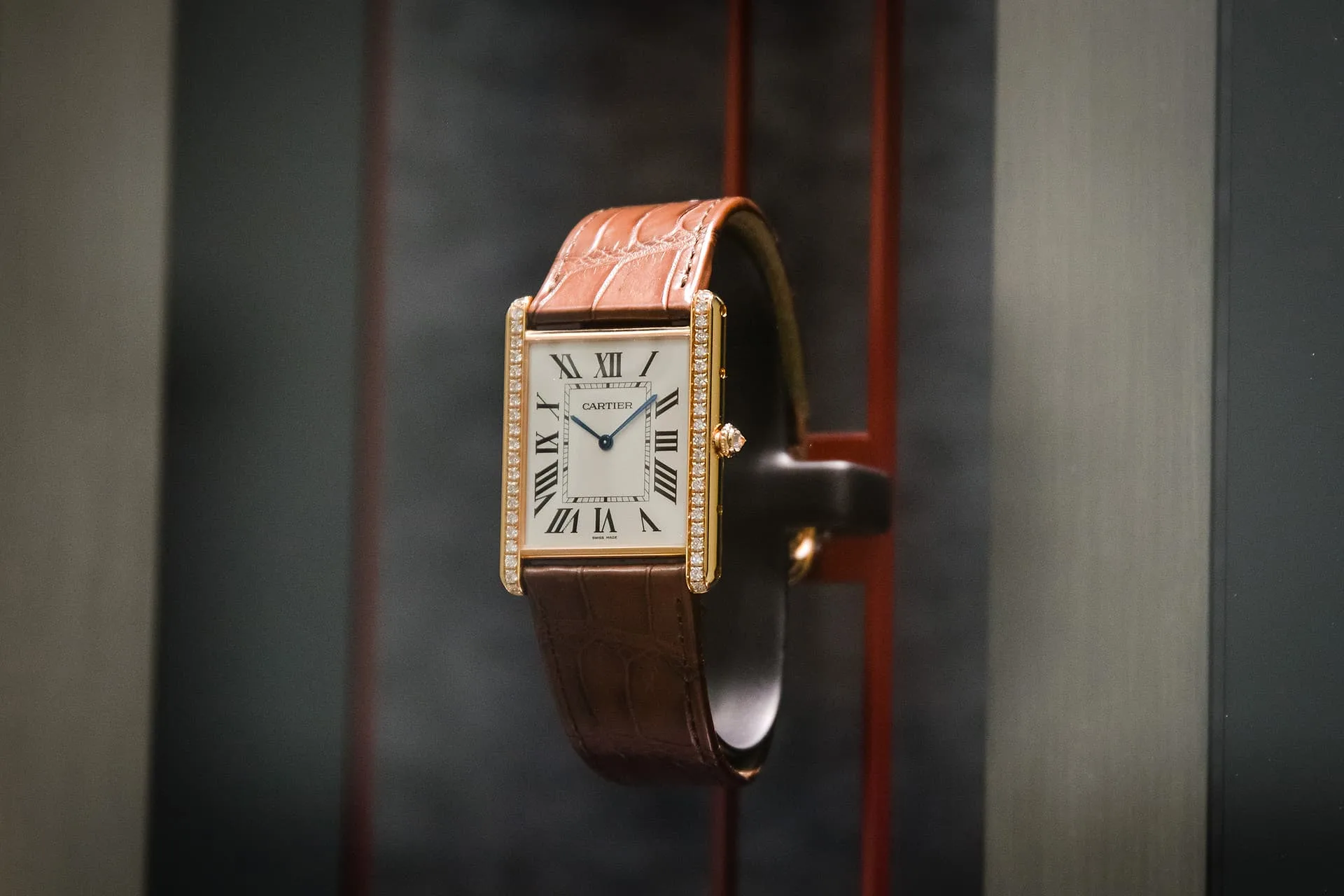 A Cartier luxury watch in a timeless rectangular design