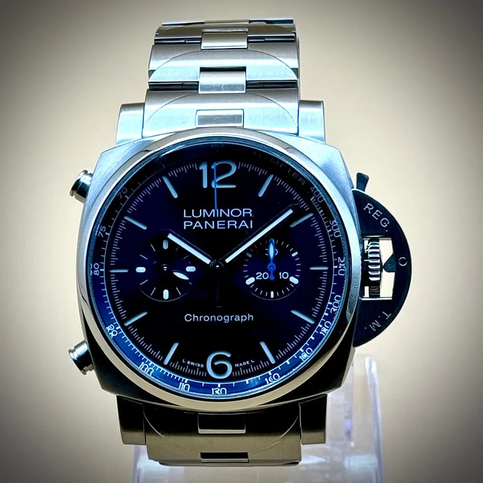 2022 Luminor Panerai Chronograph in stainless steel and blue