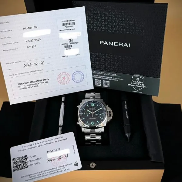 2022 Luminor Panerai Chronograph in stainless steel and blue