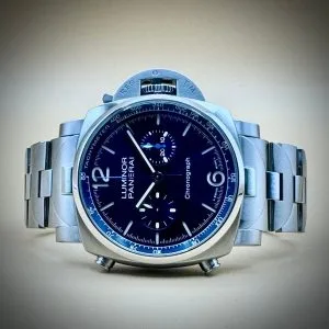 2022 Luminor Panerai Chronograph in stainless steel and blue