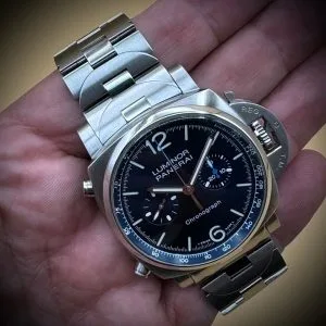 2022 Luminor Panerai Chronograph in stainless steel and blue