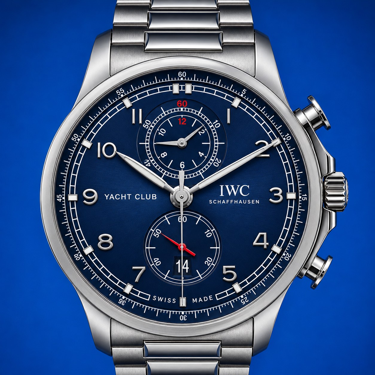 0 9 - Genco Timepieces IWC Portugieser Yacht Club Chronograph | Blue Dial | Stainless Steel Bracelet | Ref. IW390701 | Full Set - Image 3