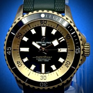 BREITLING Superocean Automatic 42MM Bronze Green Dial Rubber Strap N17375201L1S1 | Full Set