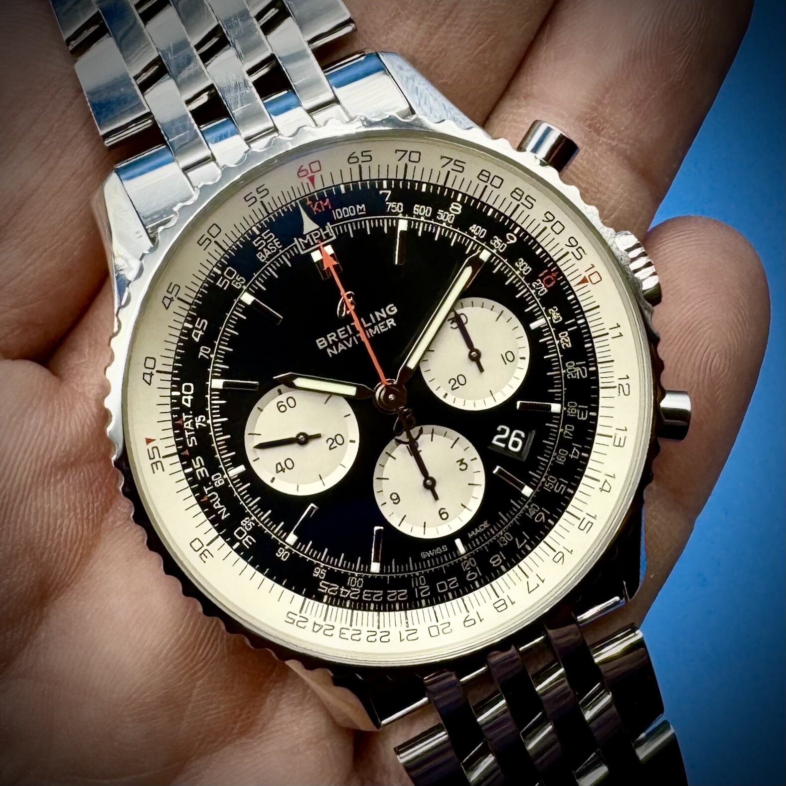 10 6 - Genco Timepieces Breitling Navitimer B01 CH 46MM SS Black Dial Men’s Watch Ref# AAB0127 - Image 10