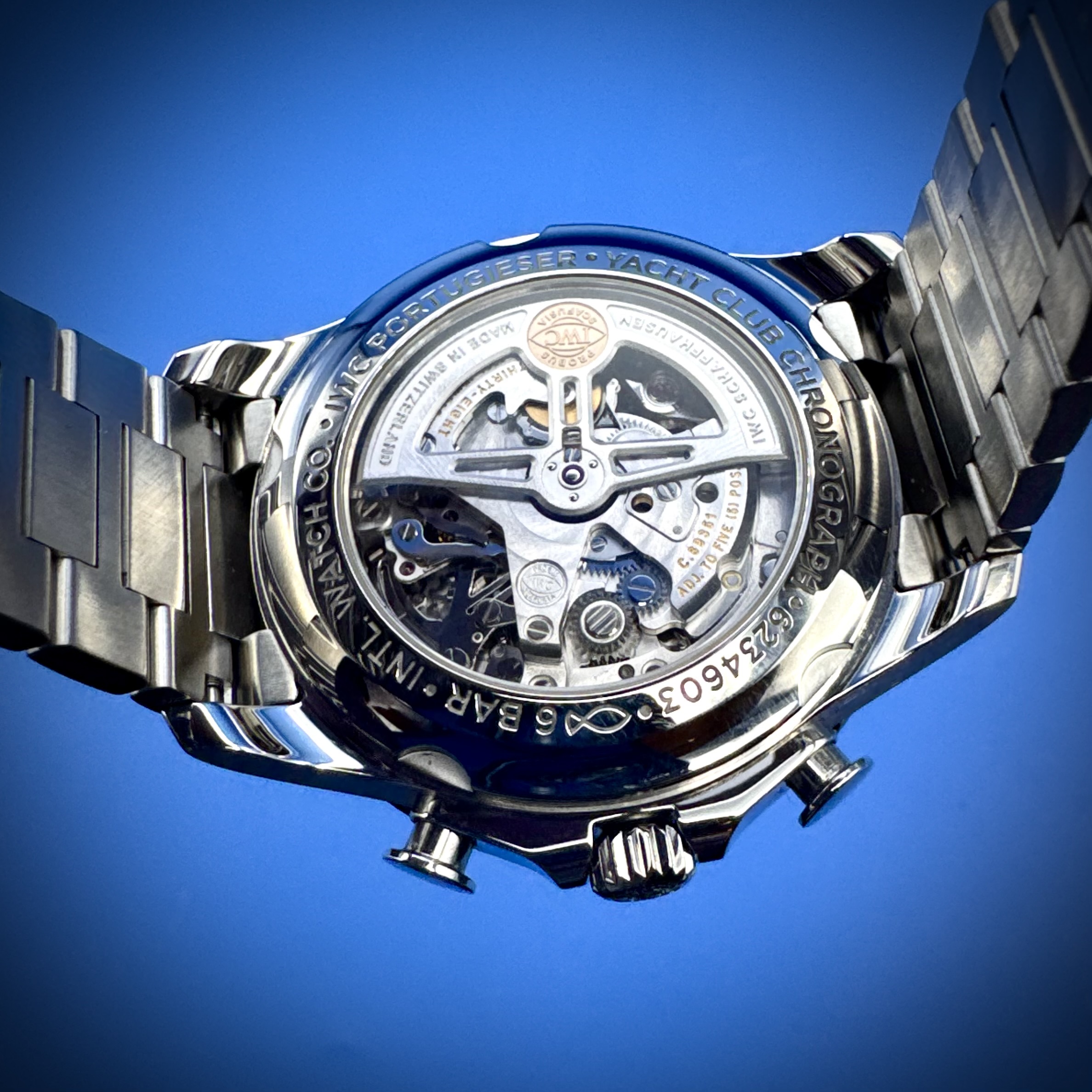12 66 - Genco Timepieces IWC Portugieser Yacht Club Chronograph | Blue Dial | Stainless Steel Bracelet | Ref. IW390701 | Full Set - Image 10