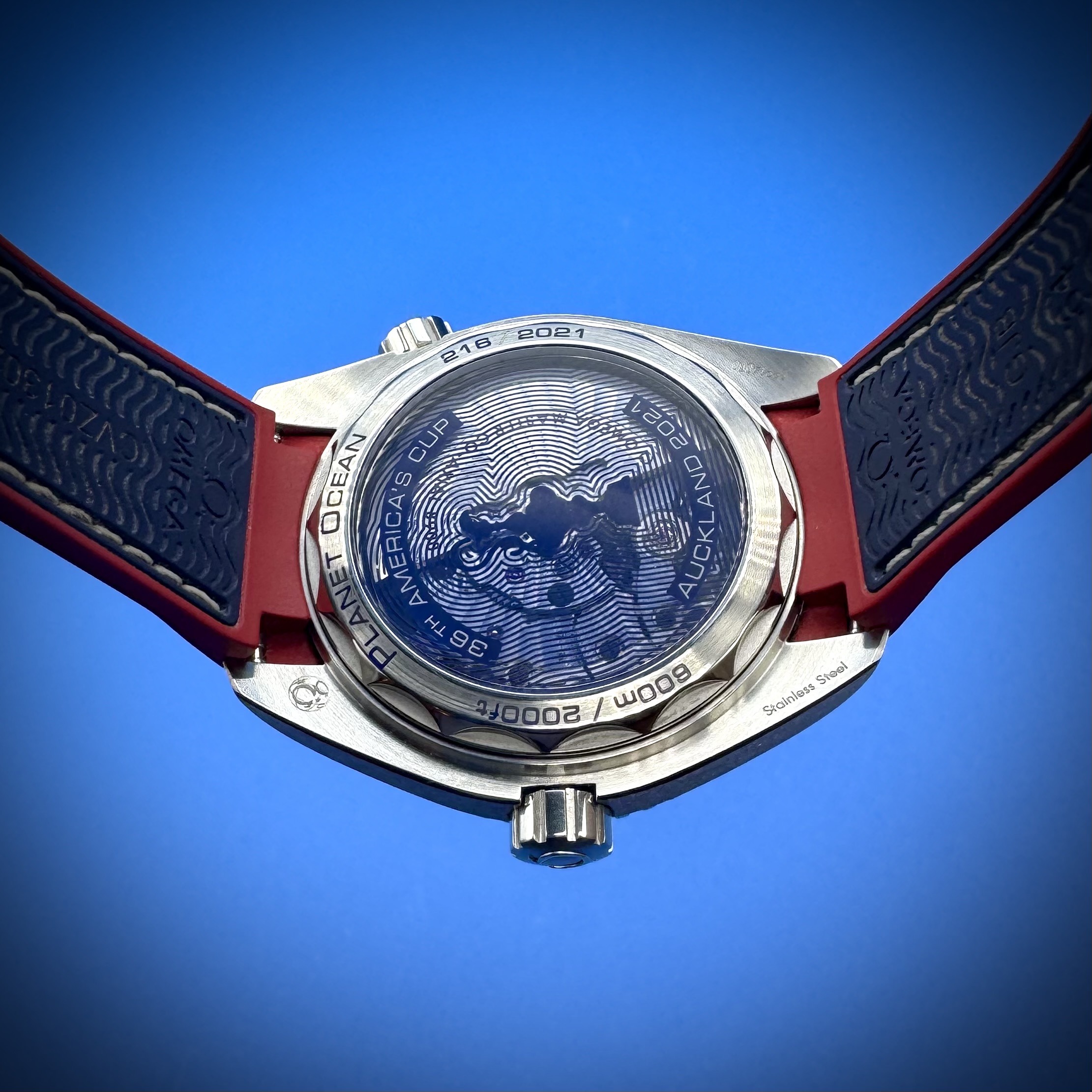 13 31 - Genco Timepieces 2021 Omega Seamaster Planet Ocean 600M America's Cup L.E. 43.5MM White Dial Rubber Strap Reference 215.32.43.21.04.001 - Image 14