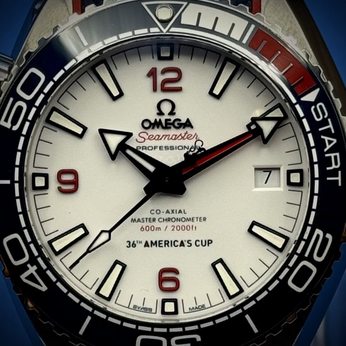 16 26 - Genco Timepieces 2021 Omega Seamaster Planet Ocean 600M America's Cup L.E. 43.5MM White Dial Rubber Strap Reference 215.32.43.21.04.001 - Image 17