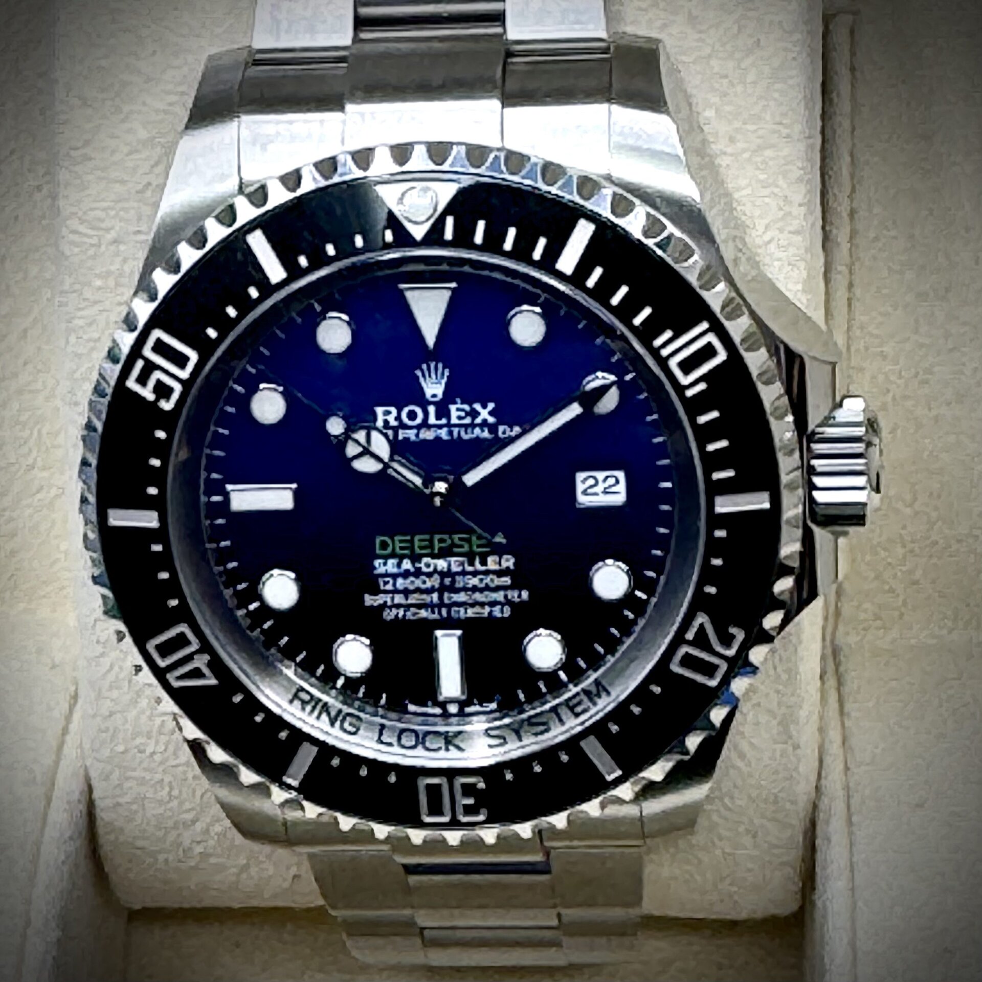 16b scaled - Genco Timepieces Rolex Deepsea Sea-Dweller “James Cameron” / Ref. 126660 / D-Blue Dial 44mm - Image 12