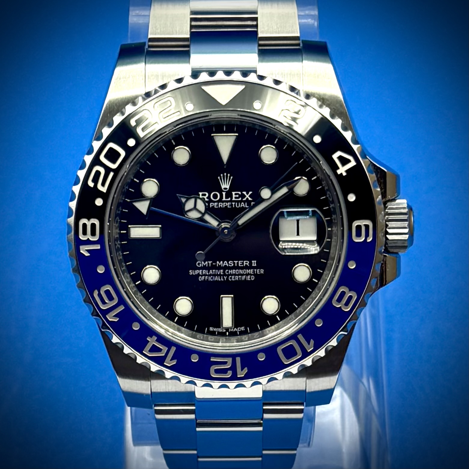 2 56 - Genco Timepieces ROLEX GMT-Master II “Batman” | 40MM | Black Dial | Oyster Bracelet | Ref. 116710BLNR | Full Set - Image 2