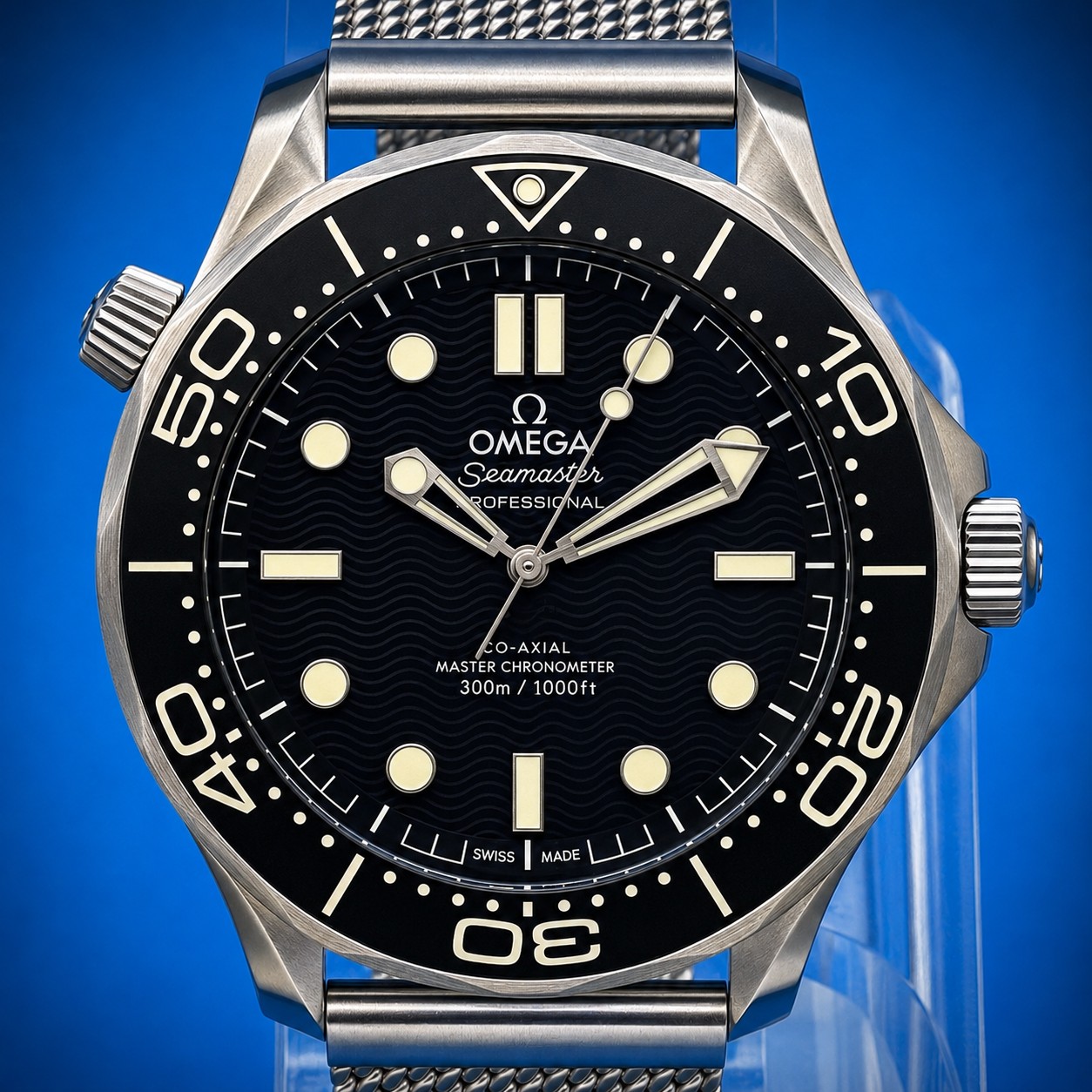 2 57 - Genco Timepieces OMEGA Seamaster Diver 300M | 42MM | Black Dial | Stainless Steel Mesh Bracelet | Ref. 210.30.42.20.01.010 | Full Set