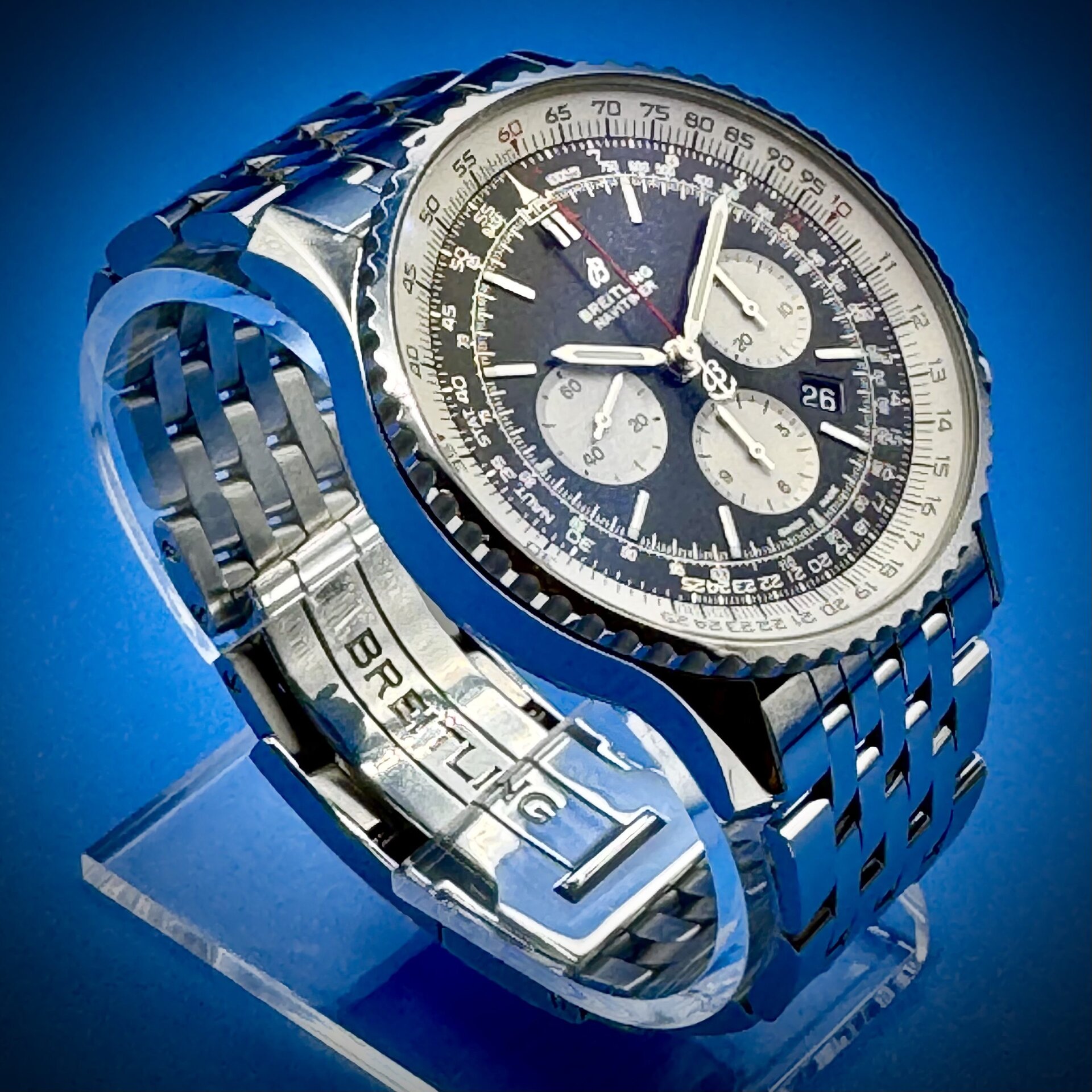 3 4 scaled - Genco Timepieces Breitling Navitimer B01 CH 46MM SS Black Dial Men’s Watch Ref# AAB0127 - Image 3