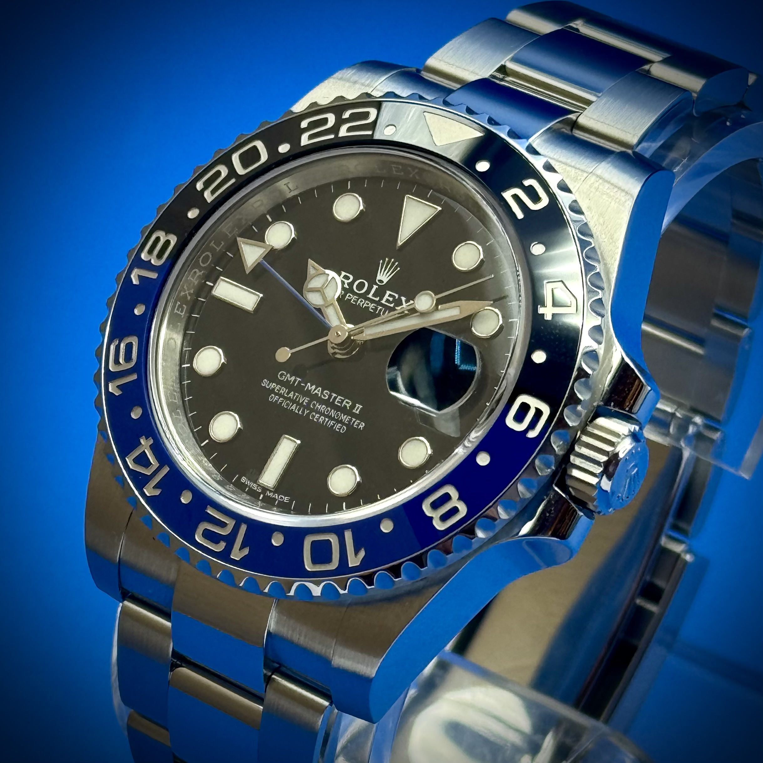 3 55 - Genco Timepieces ROLEX GMT-Master II “Batman” | 40MM | Black Dial | Oyster Bracelet | Ref. 116710BLNR | Full Set - Image 3