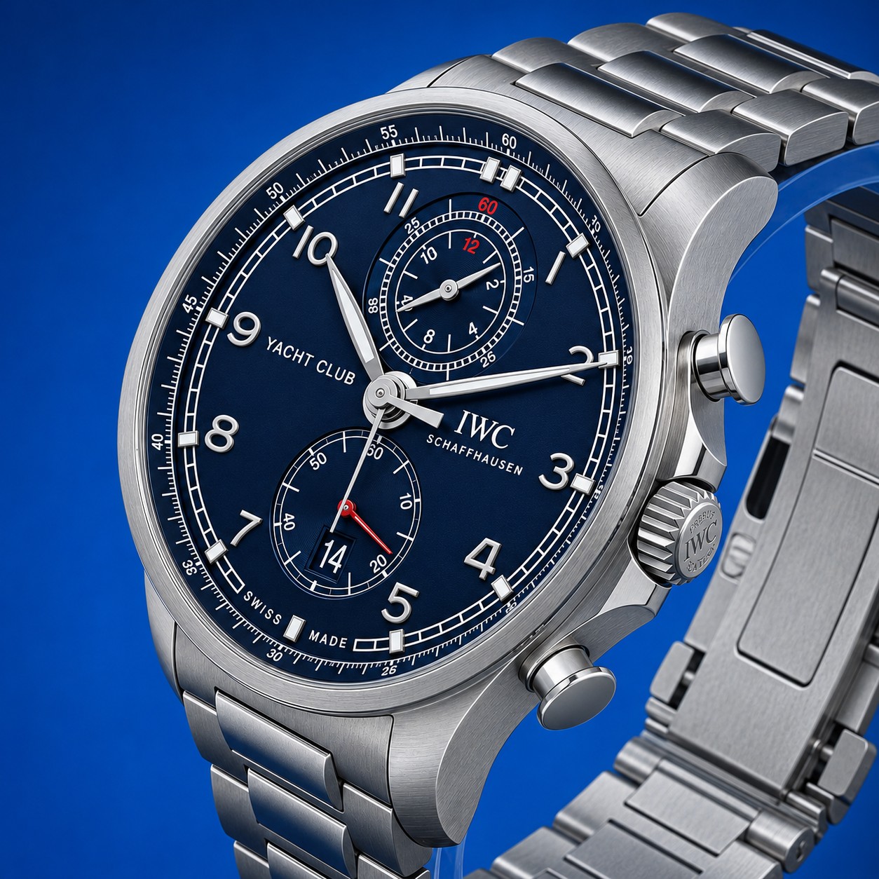 3 57 - Genco Timepieces IWC Portugieser Yacht Club Chronograph | Blue Dial | Stainless Steel Bracelet | Ref. IW390701 | Full Set - Image 2
