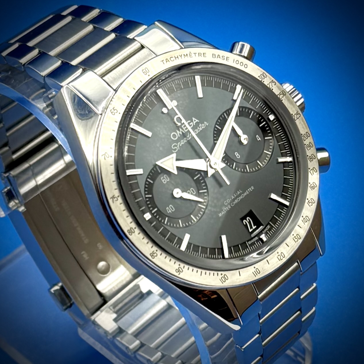 4 30 - Genco Timepieces 2024 Omega Speedmaster '57 40.5MM Blue Dial Steel Bracelet Reference 332.10.41.51.03.001 - Image 4