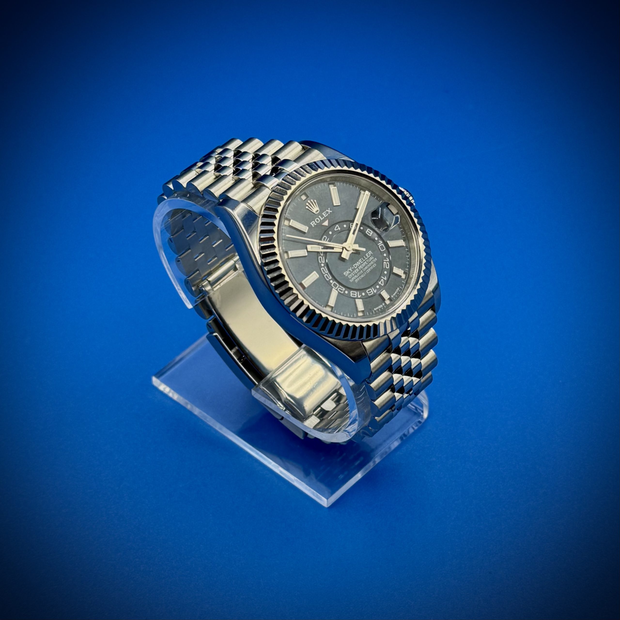 4 31 scaled - Genco Timepieces Rolex Sky‑Dweller Blue Dial 42mm Reference 336934 - Image 4