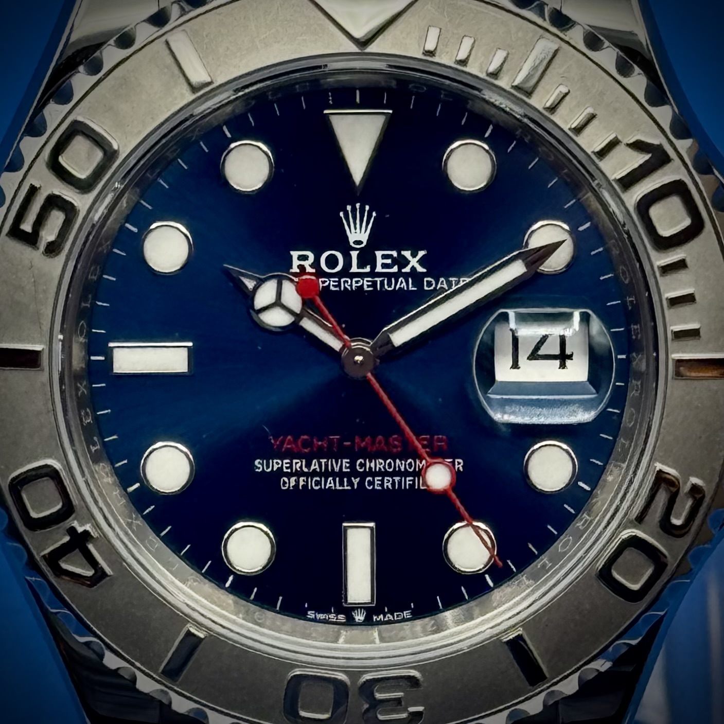 4 68 - Genco Timepieces ROLEX Yacht-Master 40MM | Blue Dial | Oystersteel & Platinum | Ref. 126622 | Full Set - Image 3