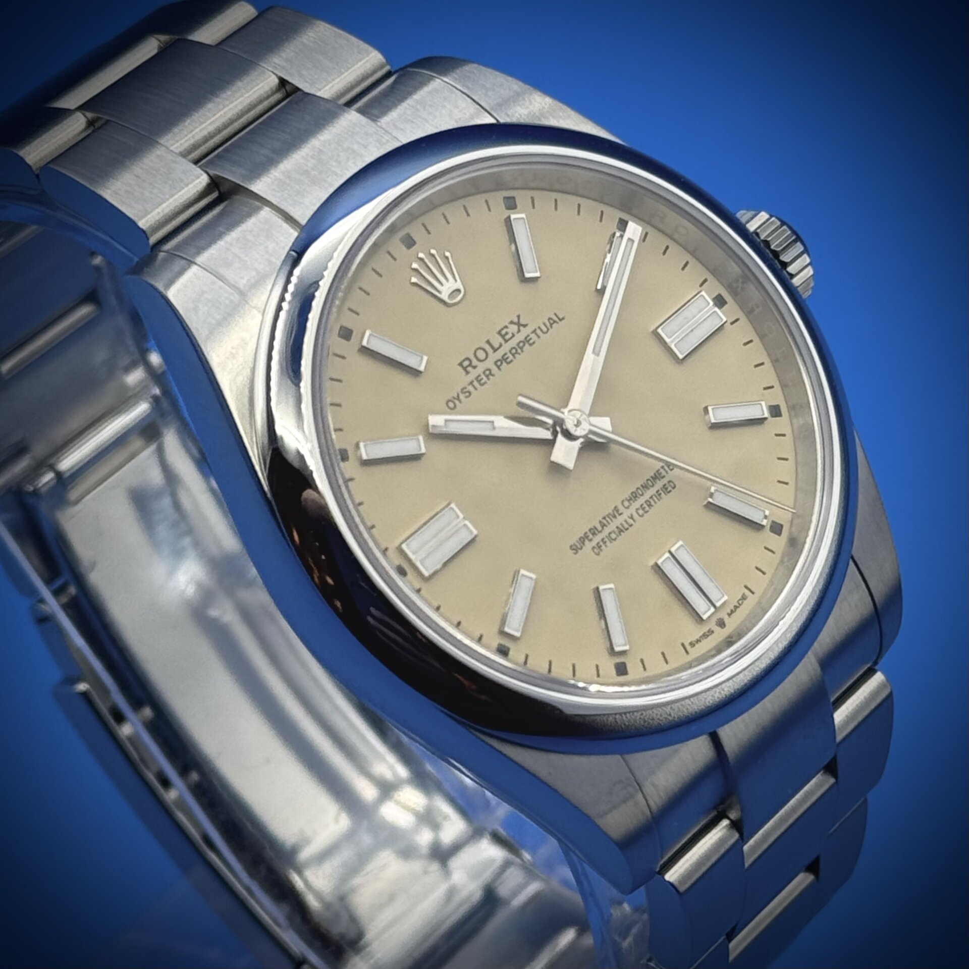5 4 - Genco Timepieces Rolex Oyster Perpetual / 41mm / Beige Dial Reference # 134300 Men's Watch - Image 3