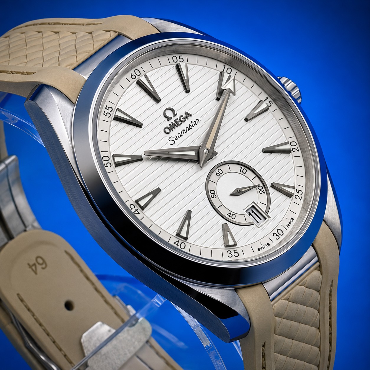 6 61 - Genco Timepieces OMEGA Seamaster Aqua Terra 150M Small Seconds | 41MM | Silver Dial | Beige Rubber Strap | Ref. 220.12.41.21.02.005 | Full Set - Image 6