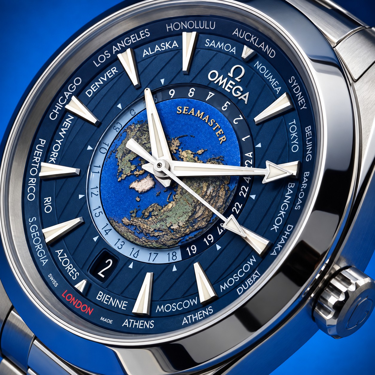 6a 3 - Genco Timepieces OMEGA Seamaster Aqua Terra Worldtimer 43MM Summer Blue Dial Steel 220.10.43.22.03.002 | Full Set - Image 7