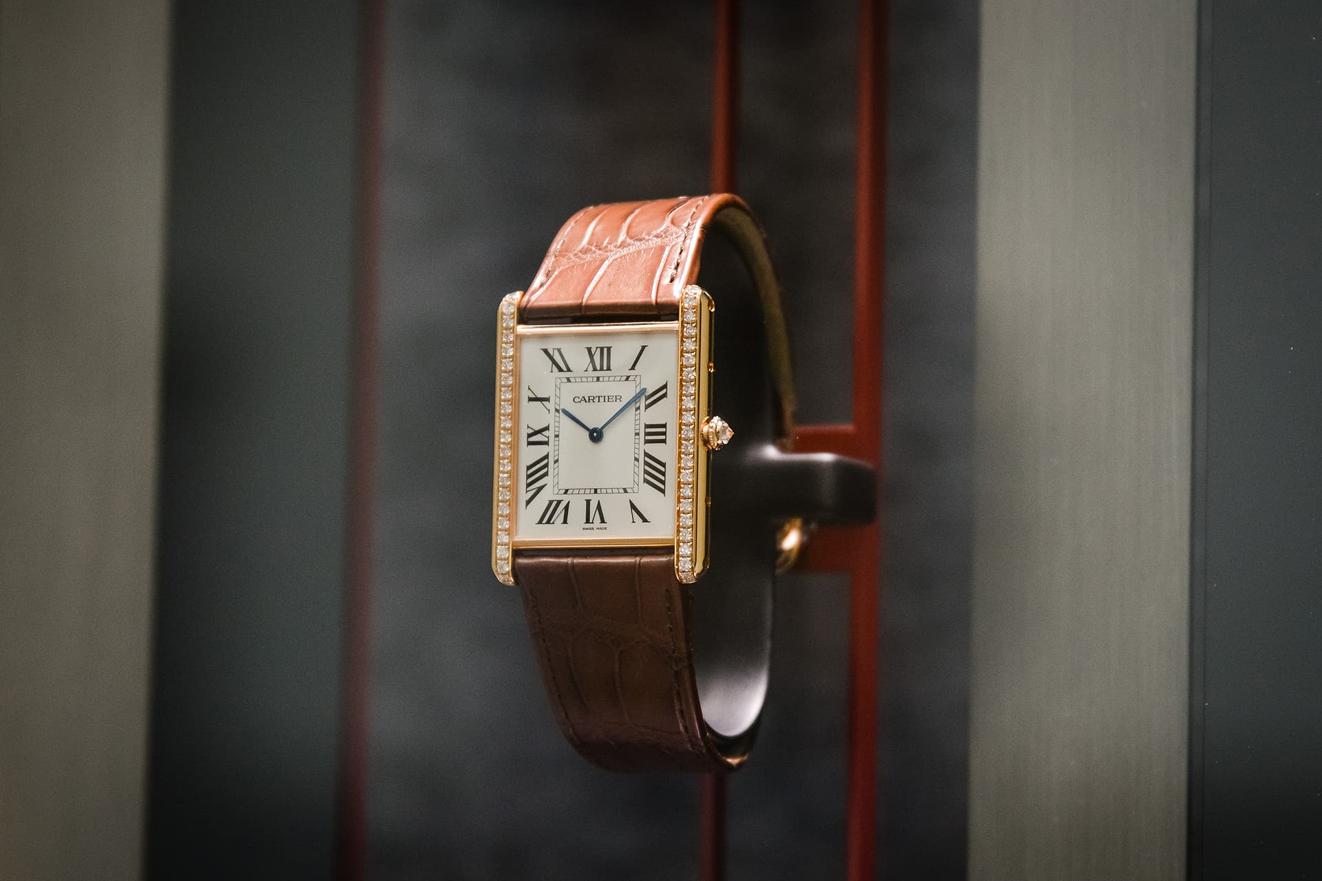 A Cartier luxury watch in a timeless rectangular design