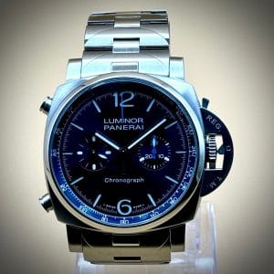2022 Luminor Panerai Chronograph in stainless steel and blue