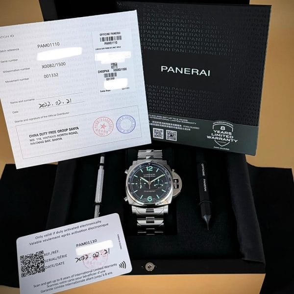 2022 Luminor Panerai Chronograph in stainless steel and blue