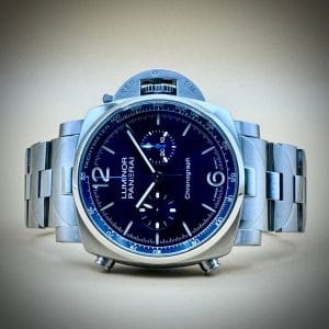 2022 Luminor Panerai Chronograph in stainless steel and blue